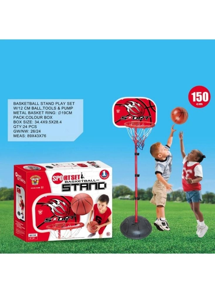 بريميم مجموعة حامل كرة سلة قابلة للتعديل للأطفال - طوق قابل لتعديل الارتفاع مع قاعدة وكرة ومضخة للعب في الأماكن المغلقة والمفتوحة - Image 5